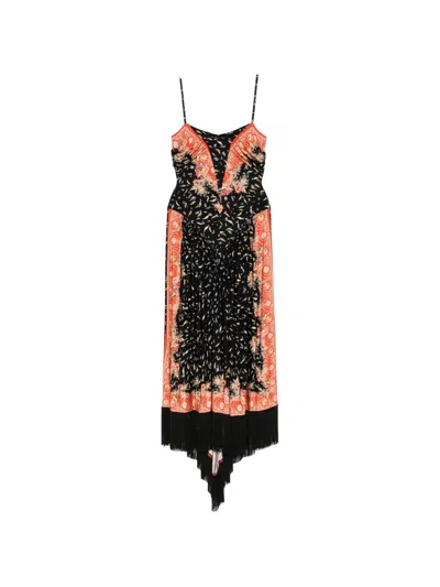 Rabanne All-over Floral-print Dress In Black