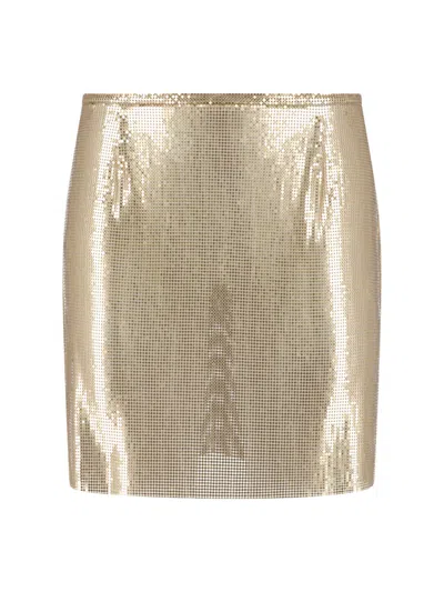 Rabanne Aluminium-blend Skirt For Women In Gold