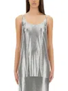 Rabanne Metallic Mesh Tank Top With Side Slits In Silver