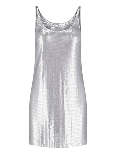 Rabanne Aluminum Mini Dress For Women In Silver