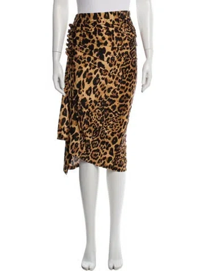 Pre-owned Rabanne Animal Print Knee-length Skirt In Neutral