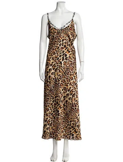 Pre-owned Rabanne Animal Print Long Dress In Multi