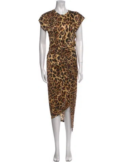 Pre-owned Rabanne Animal Print Long Dress In Neutral