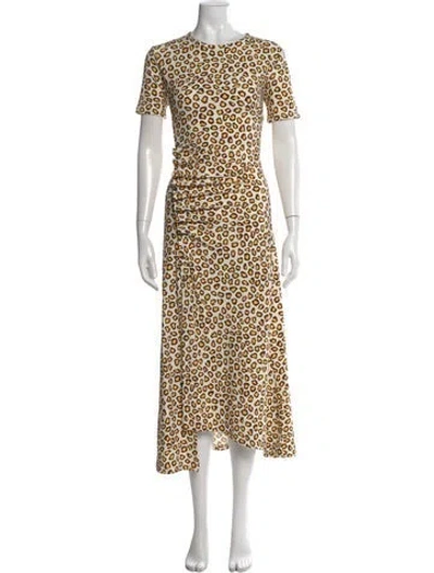 Pre-owned Rabanne Animal Print Long Dress In Neutral