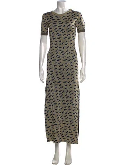 Pre-owned Rabanne Animal Print Long Dress In Neutrals