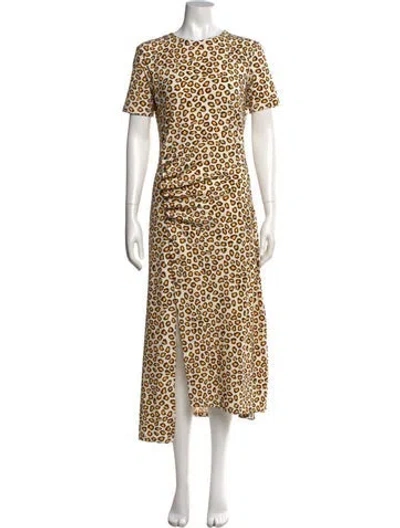 Pre-owned Rabanne Animal Print Long Dress W/ Tags In Neutral