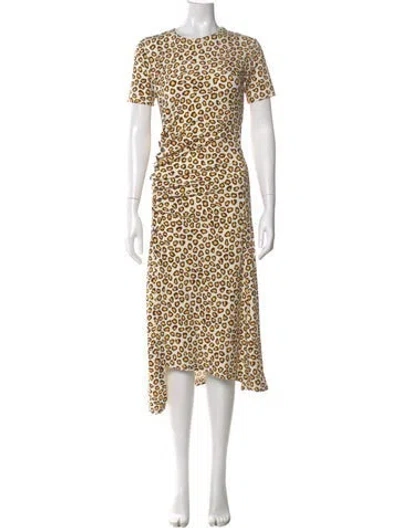 Pre-owned Rabanne Animal Print Midi Length Dress In Neutral