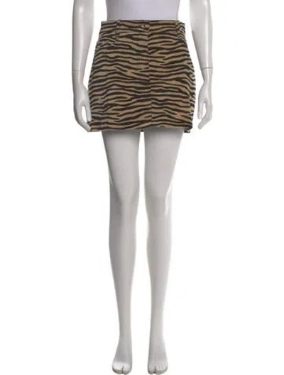 Pre-owned Rabanne Animal Print Mini Skirt