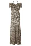 Rabanne Animal Print Sleeveless Gown In Multicolour