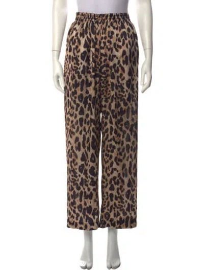 Pre-owned Rabanne Animal Print Wide Leg Pants In Multicolor