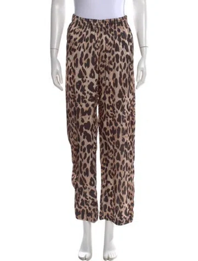 Pre-owned Rabanne Animal Print Wide Leg Pants In Neutral