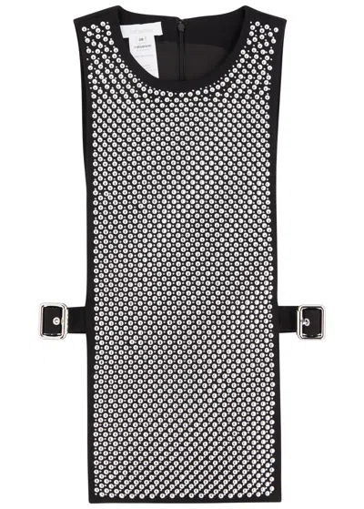 Rabanne Apron Stud-embellished Wool Top In Black