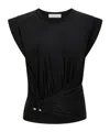 RABANNE ASYMMETRIC GATHERED-DETAIL BLOUSE