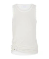 Rabanne Ring-detail Cotton-blend Jersey Tank Top In White
