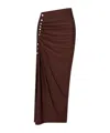 Rabanne Asymmetric High-waist Maxi Skirt In Brown