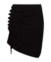 Rabanne Ruched-detail Asymmetric Miniskirt In Black