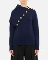 RABANNE ASYMMETRIC NECK WOOL PULLOVER