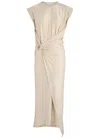 Rabanne Long Dress Asymmetric Hem In Nude