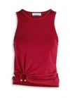 Rabanne Asymmetric Satin-jersey Tank In Red