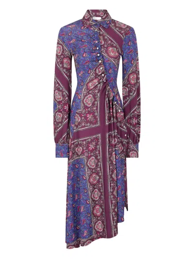 Rabanne Asymmetric Shirt Dress In Multi