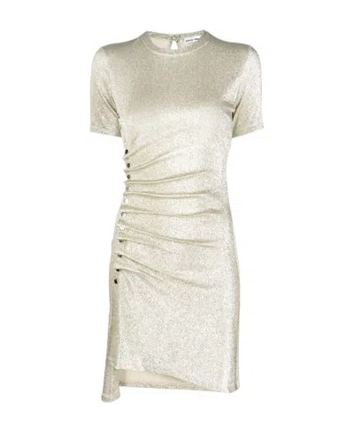 RABANNE PACO RABANNE SIDE BUTTONED ASYMMETRIC MINI DRESS