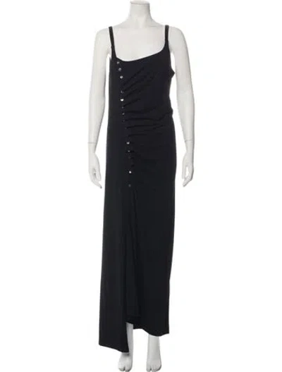 Pre-owned Rabanne Asymmetrical Long Dress In Black