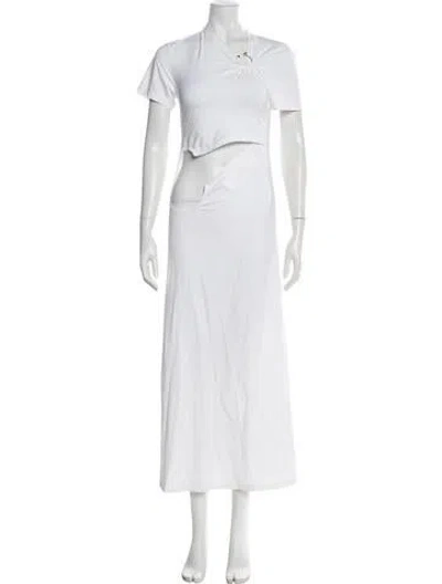 Pre-owned Rabanne Asymmetrical Long Dress In White