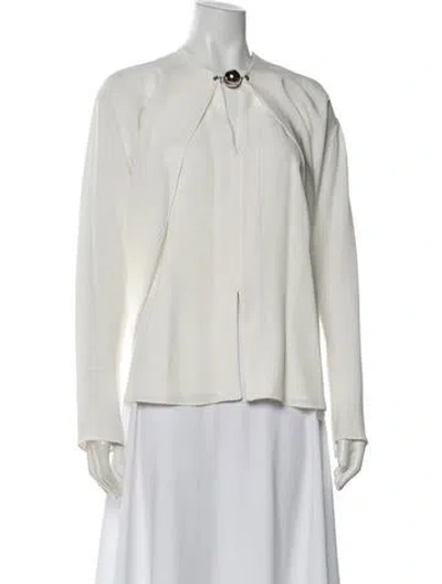 Pre-owned Rabanne Asymmetrical Long Sleeve Top In Neutral