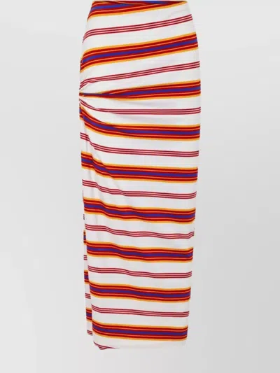 Rabanne Embellished Striped Stretch-jersey Maxi Skirt In Multi