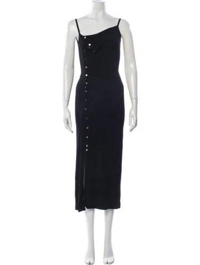 Pre-owned Rabanne Asymmetrical Midi Length Dress In Black