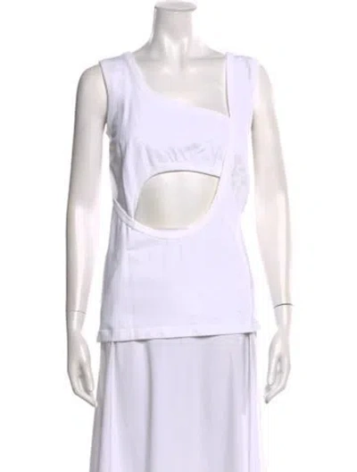 Pre-owned Rabanne Asymmetrical Sleeveless Top W/ Tags In White