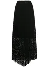 Rabanne Split-hem Lace Midi Skirt In Black  