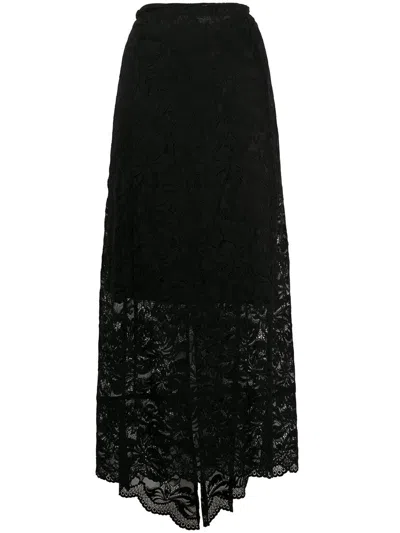 RABANNE ASYMMETRICAL STRETCH LACE SKIRT