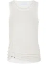 Rabanne Ring-detail Cotton-blend Jersey Tank Top In White