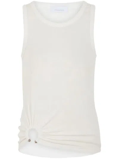 Rabanne Asymmetrical Tank Top With Gathering In White