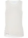 Rabanne Ring-detail Cotton-blend Jersey Tank Top In White