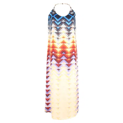 Rabanne Aztec Printed Maxi Dress In Multicolor Polyester