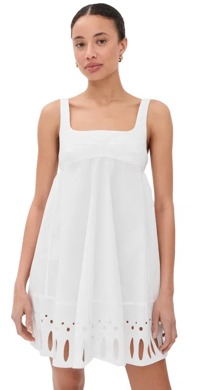 Rabanne Babydoll Eyelet Robe Dress White