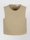 Rabanne Back Bow Sleeveless Cropped Crew Neck Top