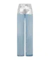 Rabanne Metallic Baggy Trouser Denim In Light Denim Blue In Light Blue / Silver