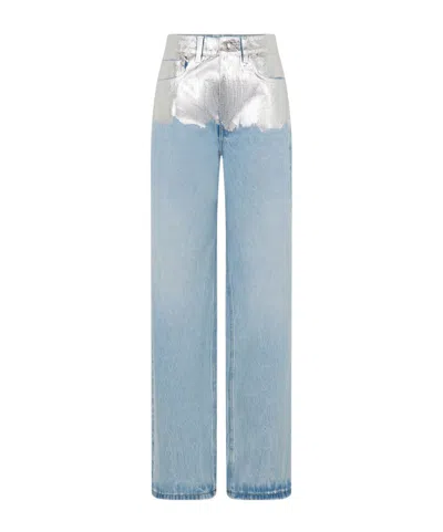 RABANNE PACO RABANNE METALLIC DETAILED STRAIGHT LEG JEANS