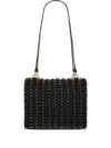Rabanne Sac A Main Leather Disc Link Shoulder Bag In Black