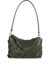Rabanne Leather Disc Handbag With Magnetic Flap Closure In Green