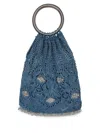 Rabanne Beaded Circular-handle Tote Bag In Blue