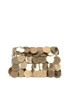 Rabanne Golden Shoulder Bag With Shimmering Metal Discs In Brown