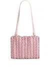 Rabanne Sac A Main Disc Leather Shoulder Bag In Pink+gold