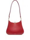 Rabanne Ring Leather Shoulder Bag In Red