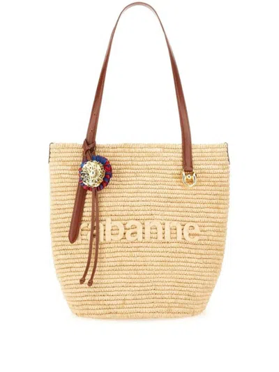 RABANNE RABANNE BAG IN RAFIA WITH LOGO