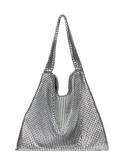 RABANNE RABANNE XL SILVER PIXEL METALLIC TOTE
