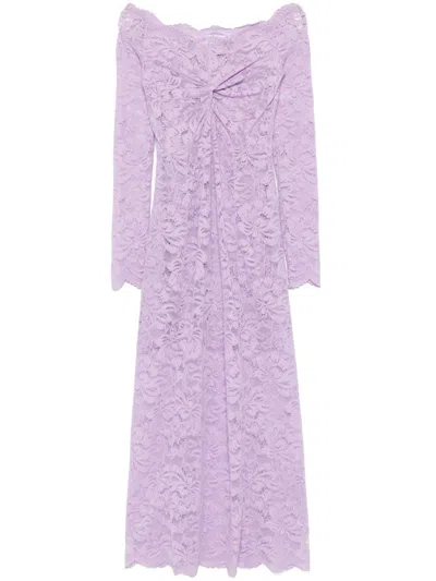 RABANNE BARDOT-NECKLINE LACE MAXI DRESS